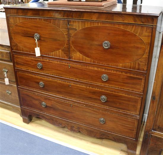 A Regency mahogany secretaire chest W.119cm